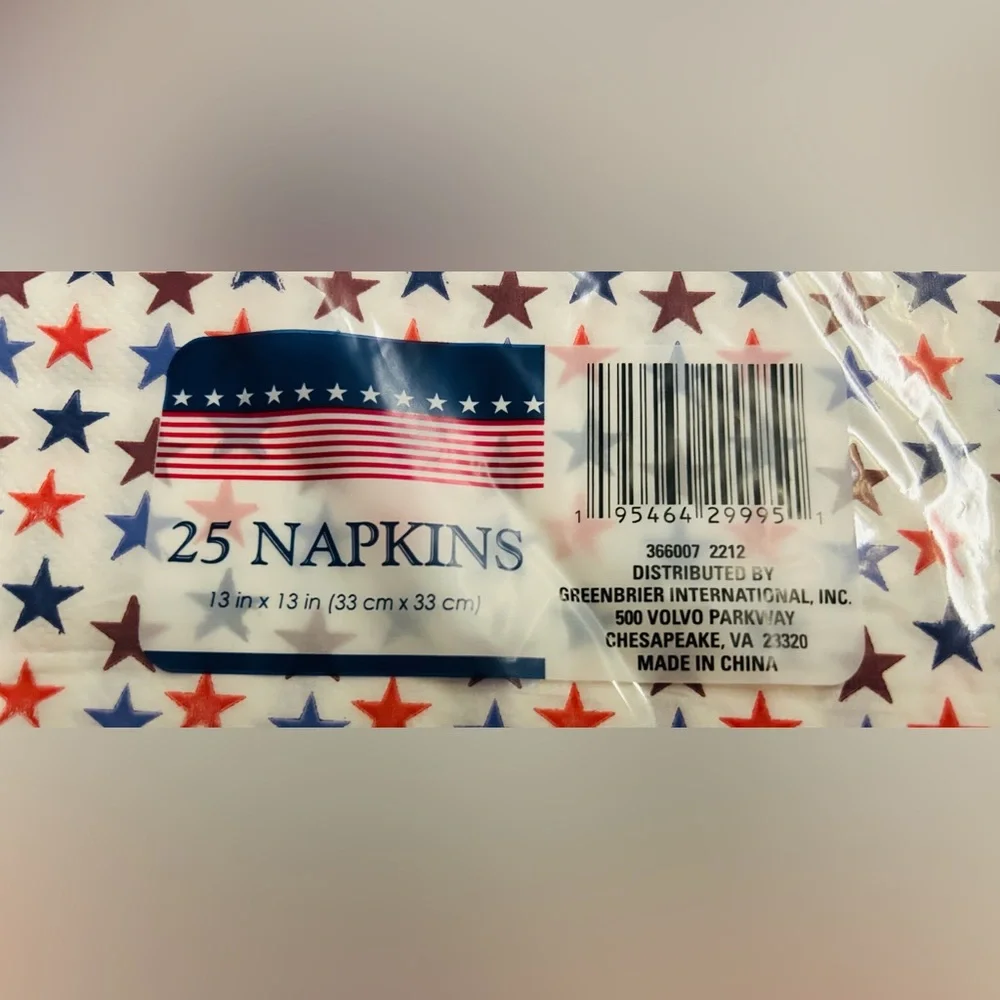 New 50 Patriotic Paper Napkins 13